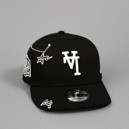 NEW ERA EXCLUSIVE 9FIFTY BLACK UPSIDE DOWN LOS ANGELES DODGERS SNAPBACK W/ 2020 WORLD SERIES SIDE PATCH