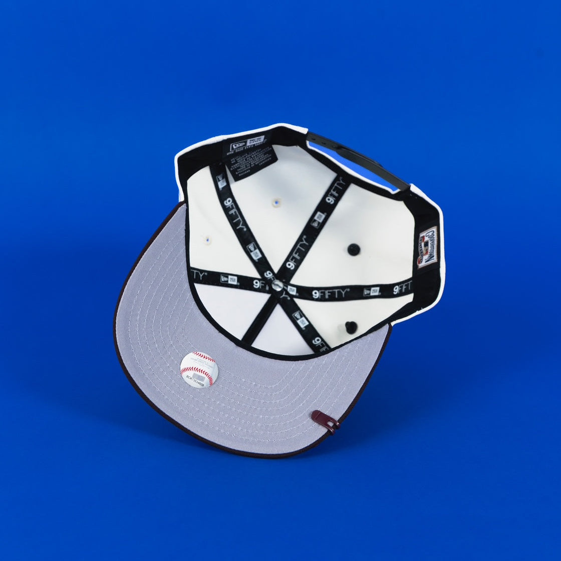 NEW ERA EXCLUSIVE 9FIFTY A-FRAME CHROME/ BROWN PHILADELPHIA PHILLIES SNAPBACK W/ 1996 ALL STAR GAME PATCH