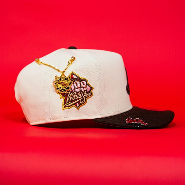 NEW ERA EXCLUSIVE 9FIFTY A-FRAME CHROME/ BROWN ATLANTA BRAVES SNAPBACK W/ 1999 WORLD SERIES SIDE PATCH