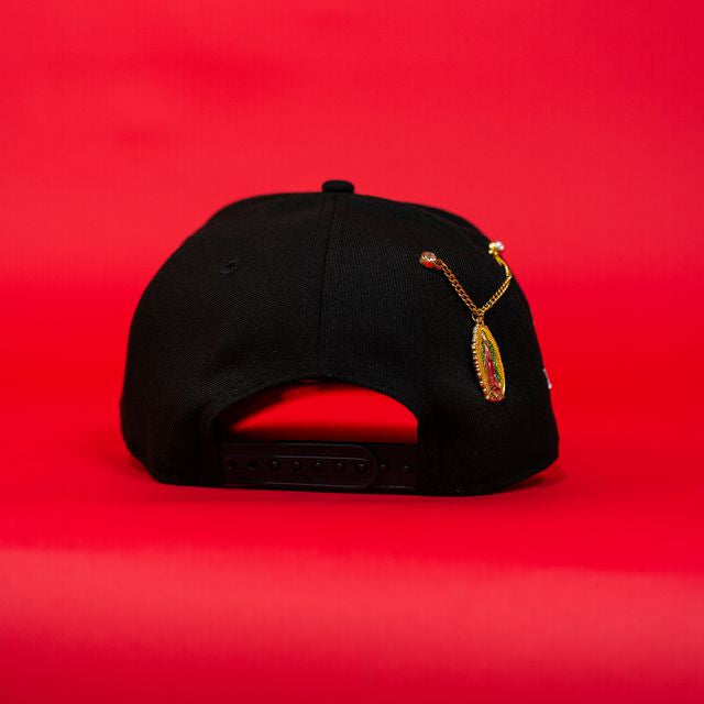 NEW ERA EXCLUSIVE 9FIFTY A-FRAME BLACK LOS ANGELES DODGERS SNAPBACK W/ 50TH ANNIVERSARY SIDE PATCH