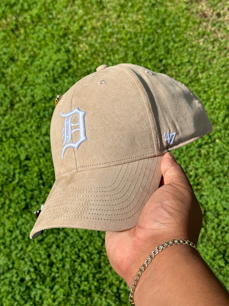 NEW* SUEDE KHAKI DETROIT TIGERS '47 MVP SNAPBACK W/ 1OOTH ANNIVERSARY PATCH (ICY UV) VERY LIMITED *BLIP & CHAIN NOT INCLUDED