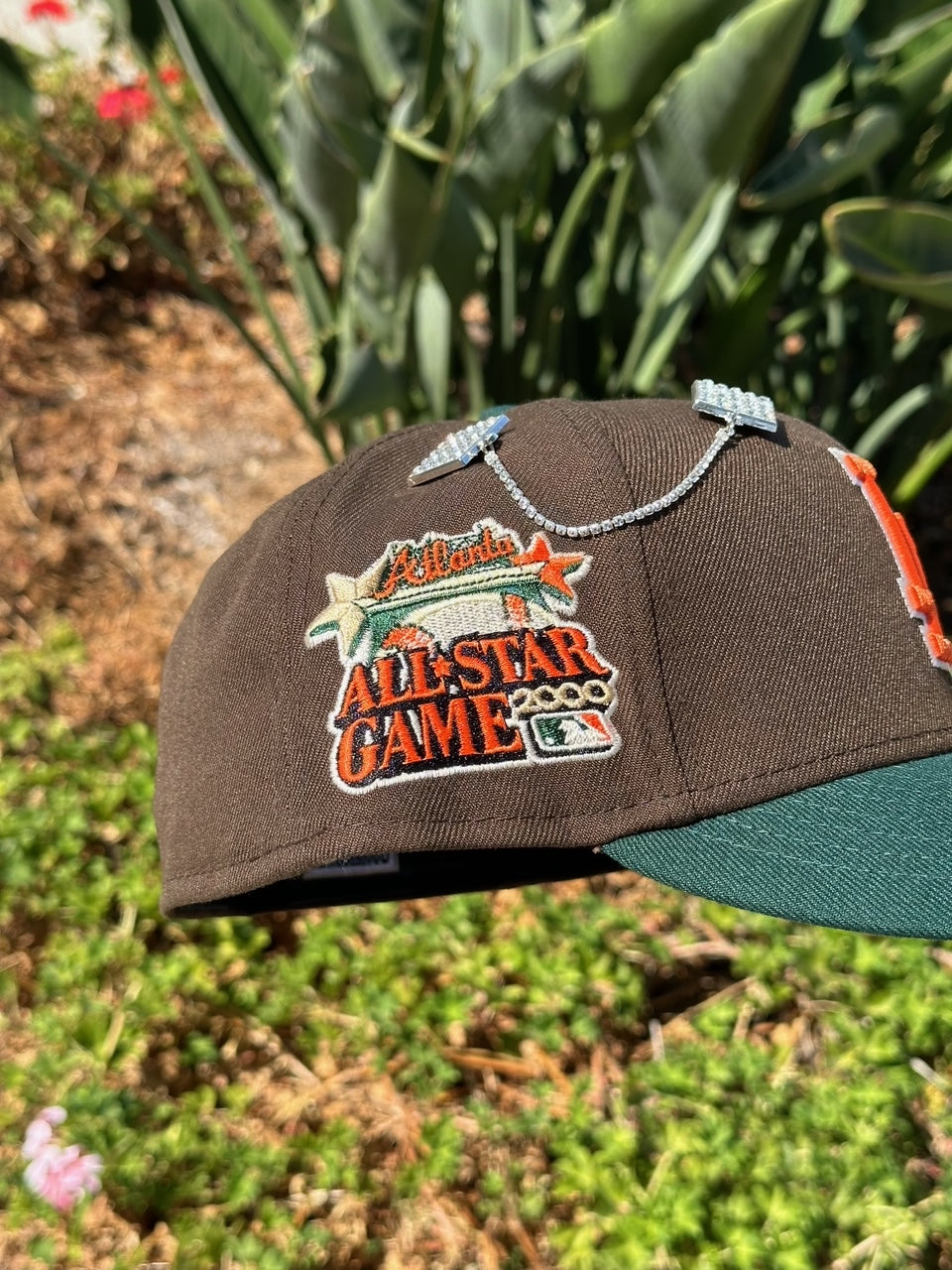 NEW ERA EXCLUSIVE 59FIFTY MOCHA/FOREST GREEN LOS ANGELES DODGERS W/ 2000 ALL STAR GAME SIDE PATCH