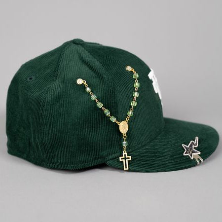 NEW ERA EXCLUSIVE 59FIFTY CORDUROY FOREST GREEN UPSIDE DOWN LOS ANGELES DODGERS