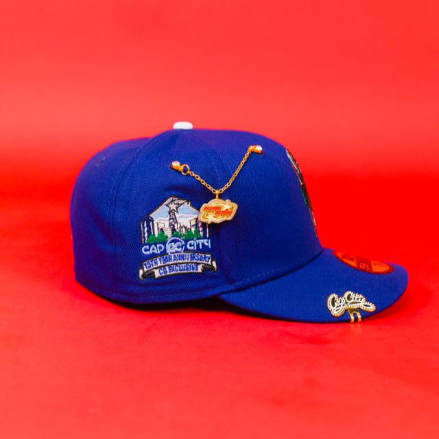 NEW ERA EXCLUSIVE 59FIFTY BLUE SAN JUDAS W/ "CAP CITY 15TH ANNIVERSARY" SIDE PATCH