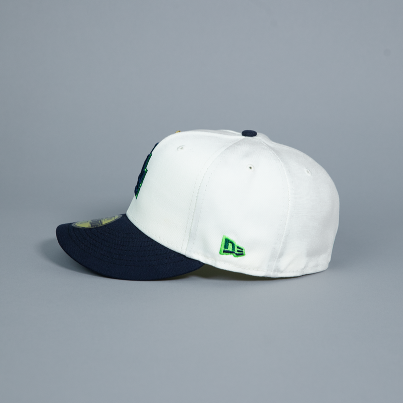 NEW ERA EXCLUSIVE 59FIFTY CHROME/ NAVY LOS ANGELES DODGERS W/ 1990 ALL STAR GAME SIDE PATCH