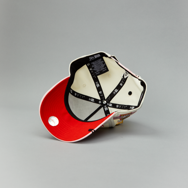 NEW ERA EXCLUSIVE 9FIFTY A-FRAME CHROME/ PINK LOS ANGELES DODGERS JAPANESE SCRIPT W/ 2024 WORLD SERIES CHAMPIONS SIDE PATCH