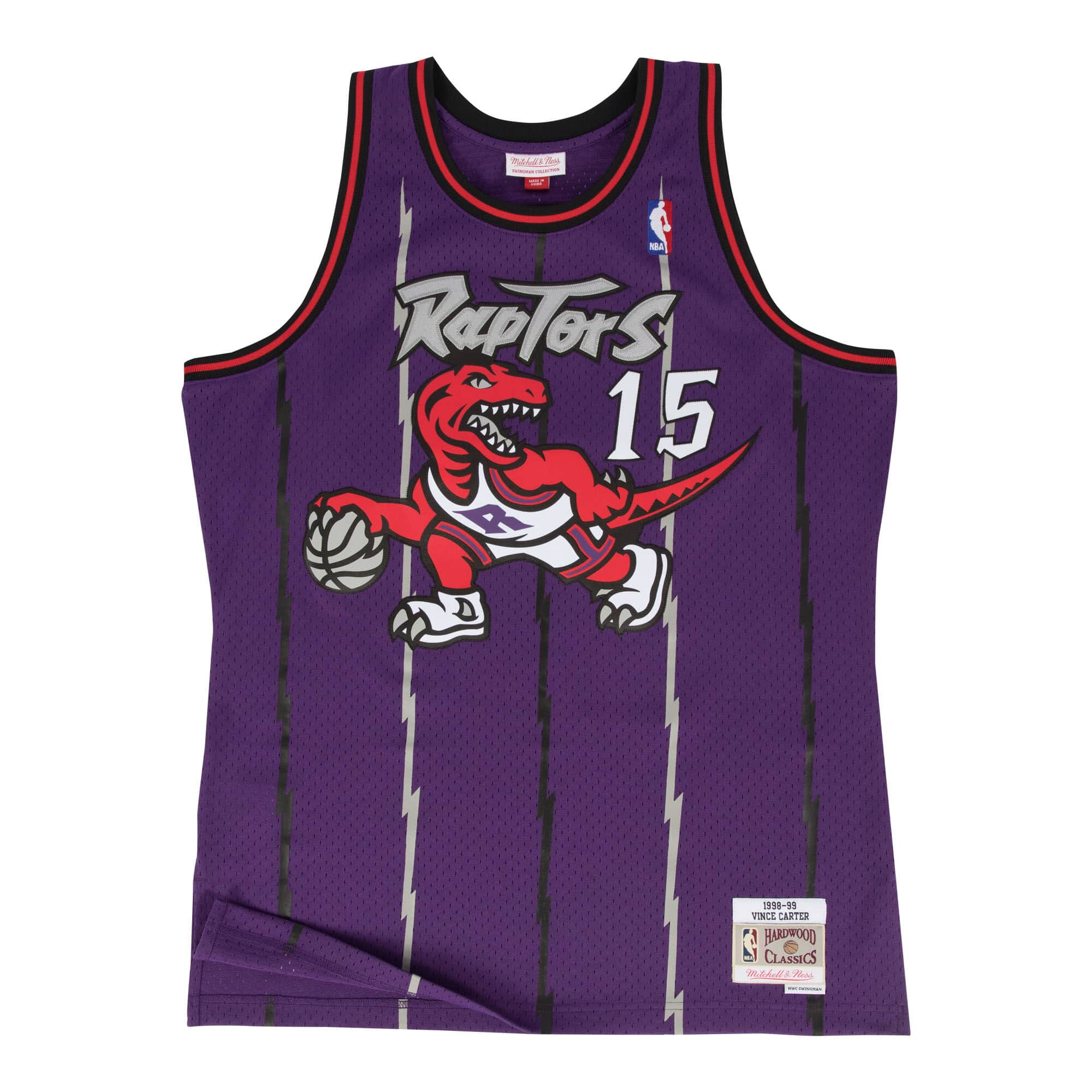 MITCHELL & NESS PURPLE NBA TORONTO RAPTORS ROAD 1998-99 VINCE CARTER SWINGMAN JERSEY