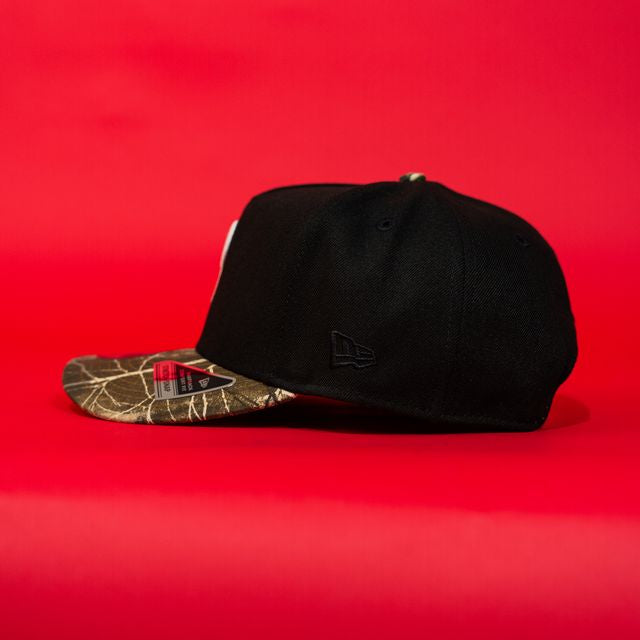 NEW ERA EXCLUSIVE 9FIFTY A-FRAME BLACK/ REALTREE PHILADELPHIA PHILLIES SNAPBACK W/ 1996 ALL STAR GANE SIDE PATCH