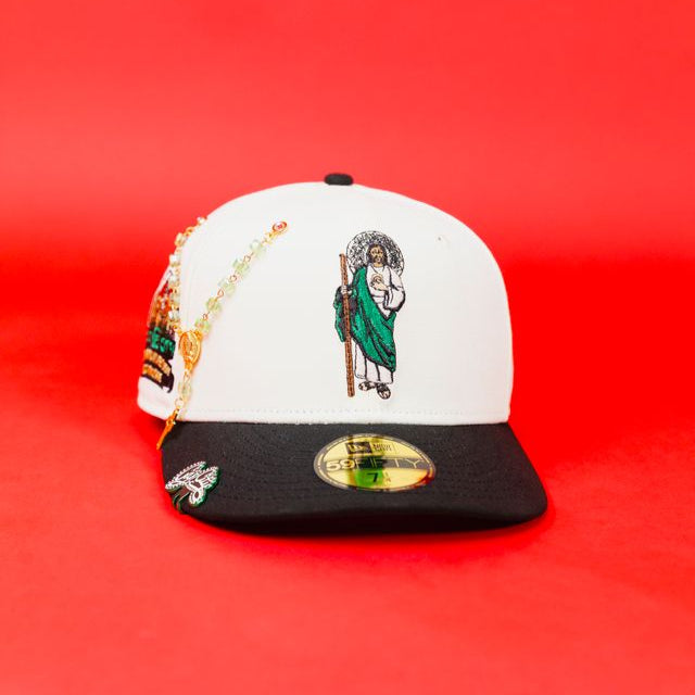 NEW ERA EXCLUSIVE 59FIFTY CHROME/ BLACK SAN JUDAS W/ "CAP CITY 15TH ANNIVERSARY" SIDE PATCH