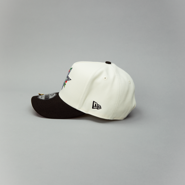 NEW ERA EXCLUSIVE 9FIFTY A-FRAME CHROME/ BLACK HOUSTON ASTROS W/ RED ROSES + 35 GREAT YEARS SIDE PATCH