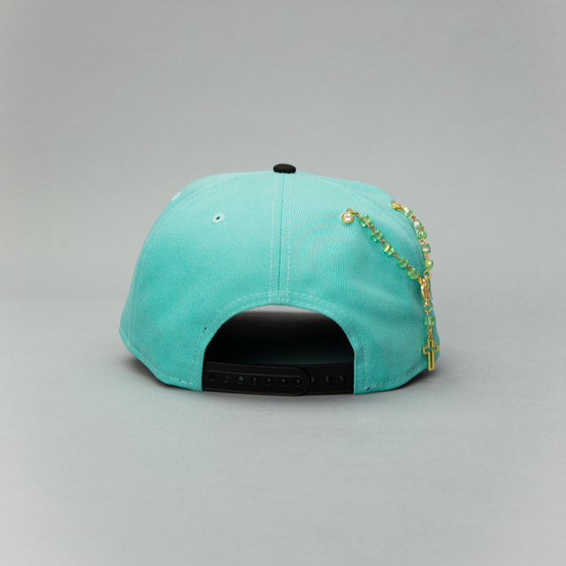 NEW ERA EXCLUSIVE 9FIFTY TEAL/ BLACK FLORIDA MARLINS SNAPBACK W/ 10TH ANNIVERSARY SIDE PATCH
