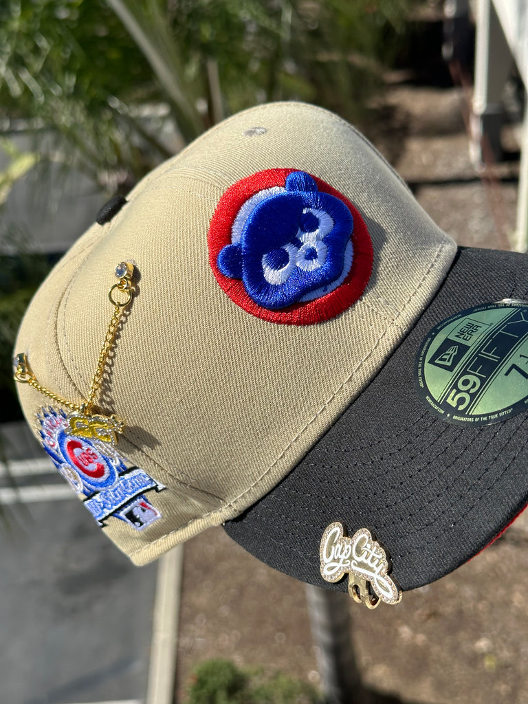 NEW ERA EXCLUSIVE 59FIFTY CREAM/BLACK CHICAGO CUBS W/ 1990 ALL STAR GAME PATCH (RED UV)