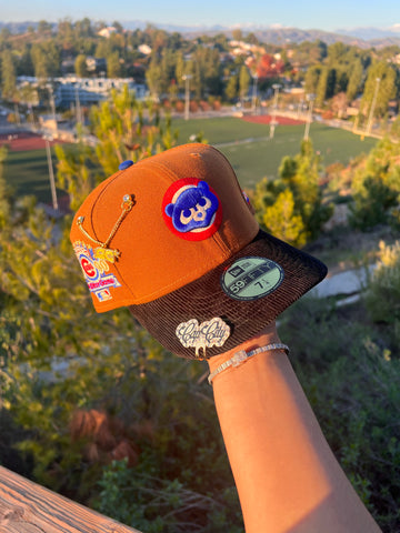NEW ERA EXCLUSIVE 59FIFTY TAN/CORDUROY CHICAGO CUBS W/ 1990 ALL STAR GAME PATCH (BLUE UV)