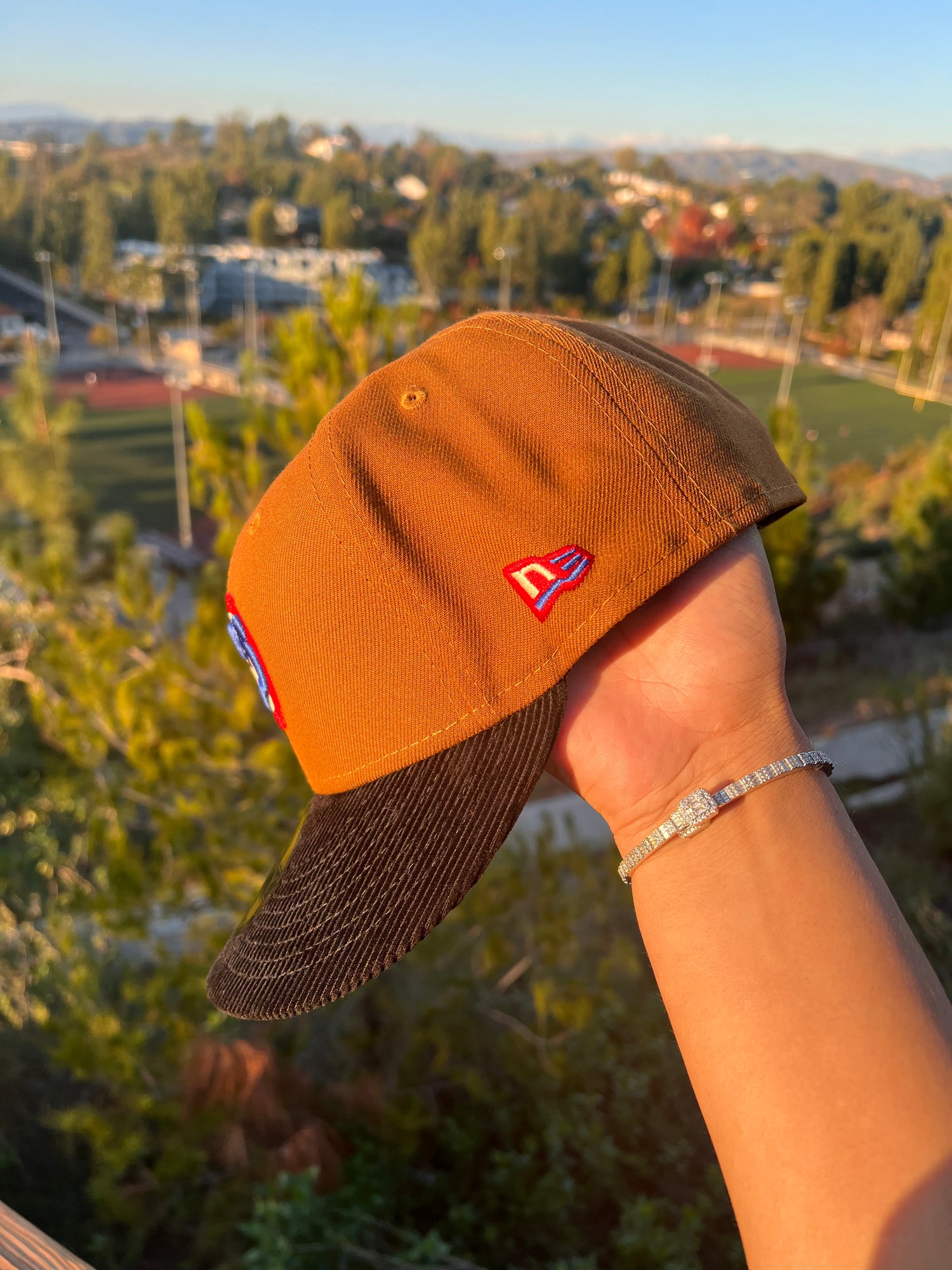 NEW ERA EXCLUSIVE 59FIFTY TAN/CORDUROY CHICAGO CUBS W/ 1990 ALL STAR GAME PATCH