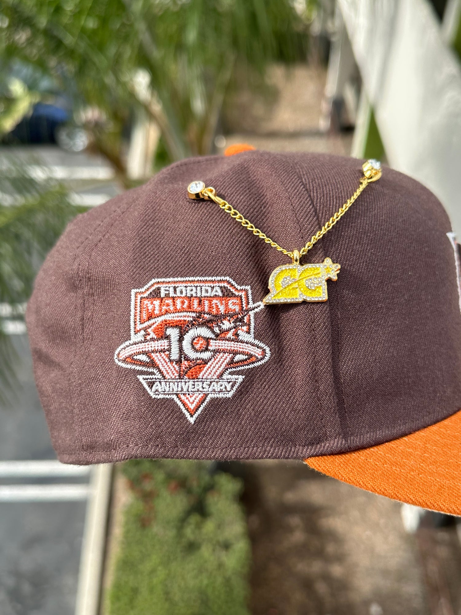 MOCHA/ORANGE FLORIDA MARLINS '47 CAPTAIN SNAPBACK W/ 10TH ANNIVERSARY PATCH