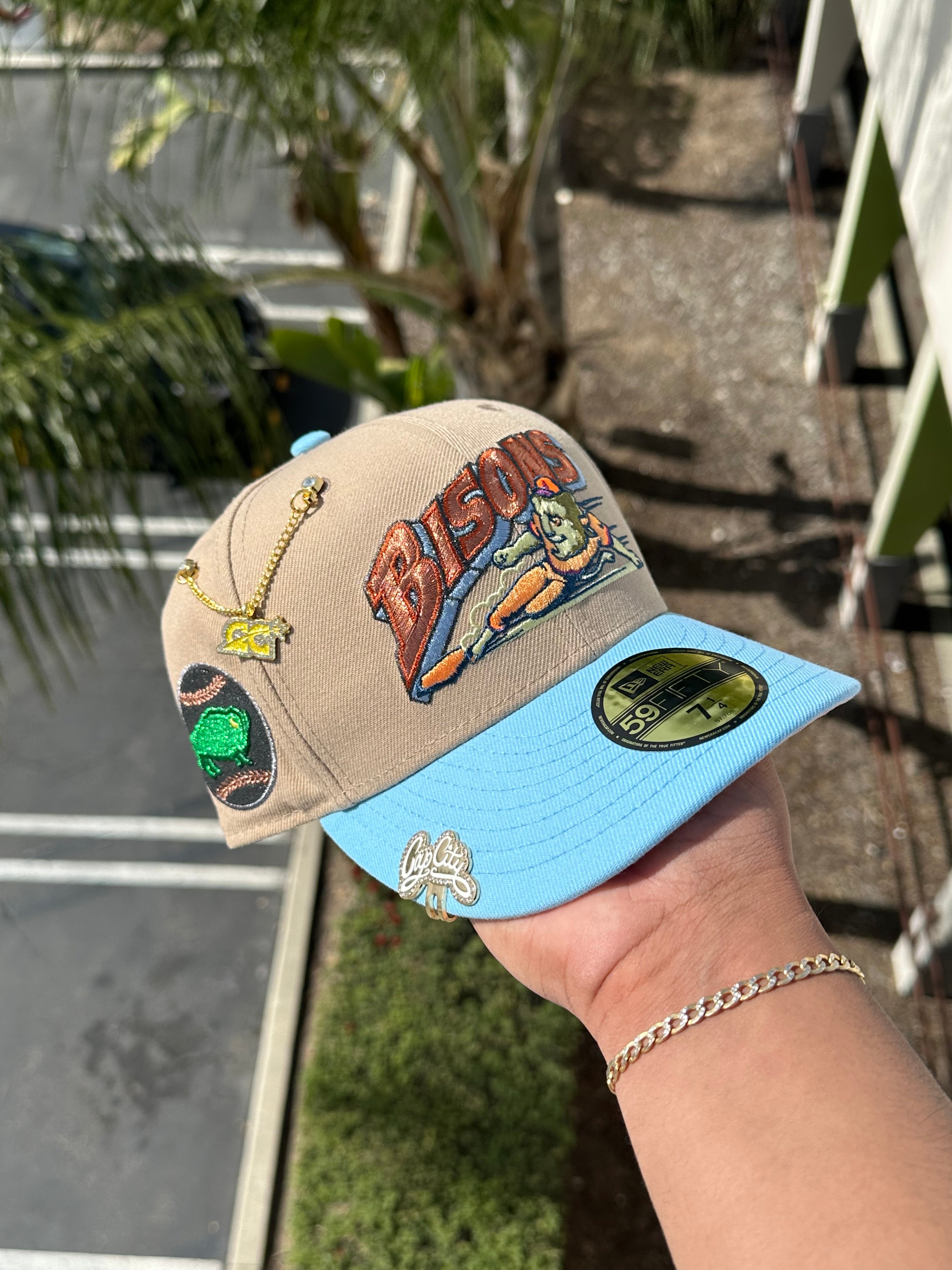 EXCLUSIVO DE NEW ERA 59FIFTY CERRADA CREMA/HELADO BÚFALO CON PARCHE DE BISONTE DE BÚFALO 