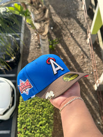 NEW ERA EXCLUSIVE 59FIFTY BLUE/WALNUT ANAHEIM ANGELS W/ 1989 ALL STAR GAME PATCH (RED UV)