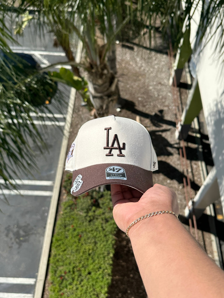 NEW* WHITE/WALNUT LOS ANGELES DODGERS '47 MVP ADJUSTABLE SNAPBACK