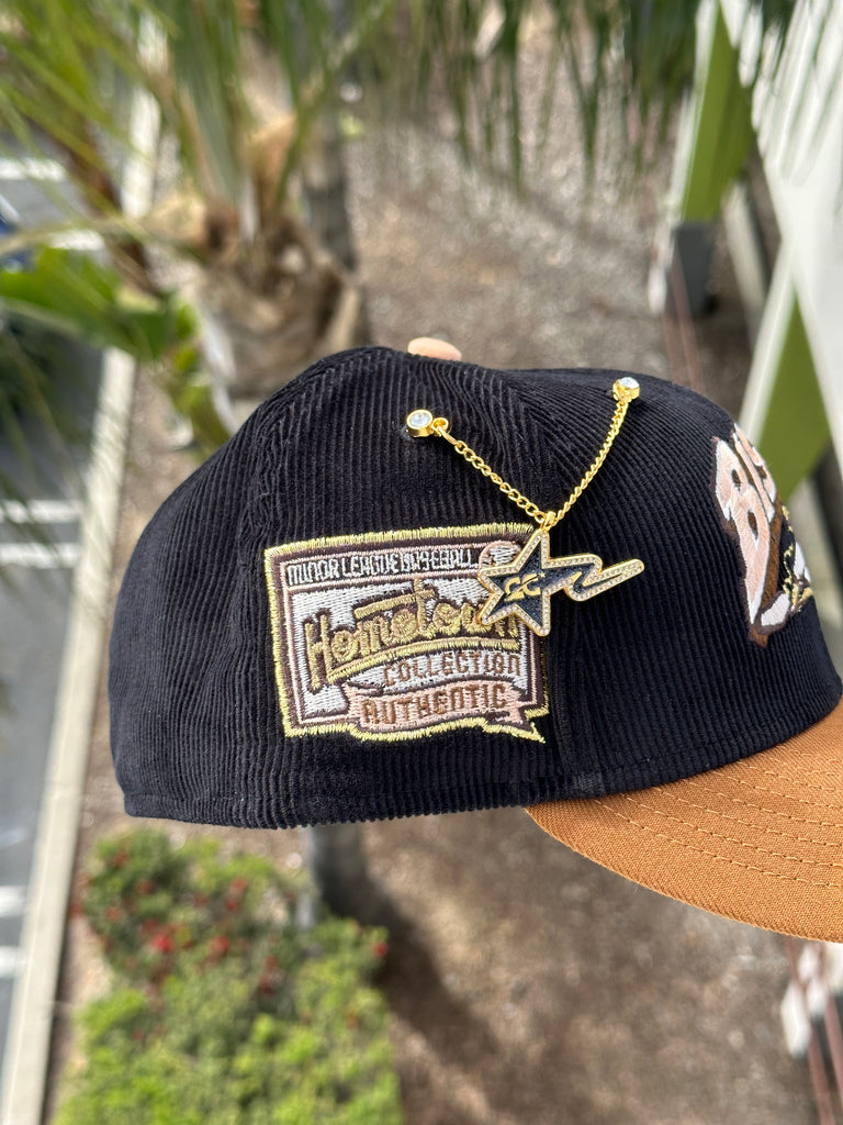 NEW ERA EXCLUSIVE 59FIFTY CORDUROY/KHAKI BUFFALO BISONS W/ HOMETOWN COLLECTION PATCH (PEACH UV)