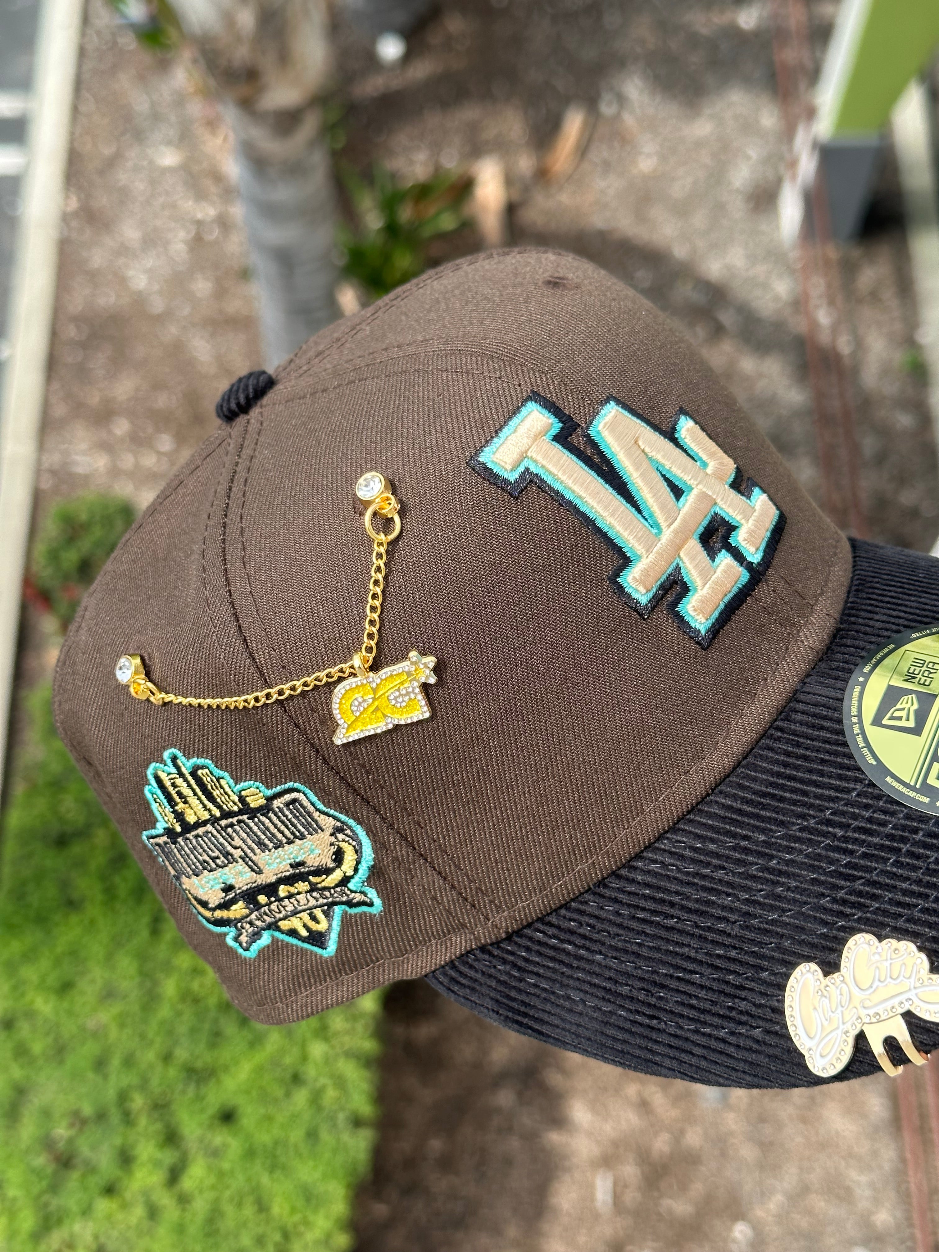 NEW ERA EXCLUSIVE 59FIFTY MOCHA/CORDUROY LOS ANGELES DODGERS W/ 40TH ANNIVERSARY PATCH