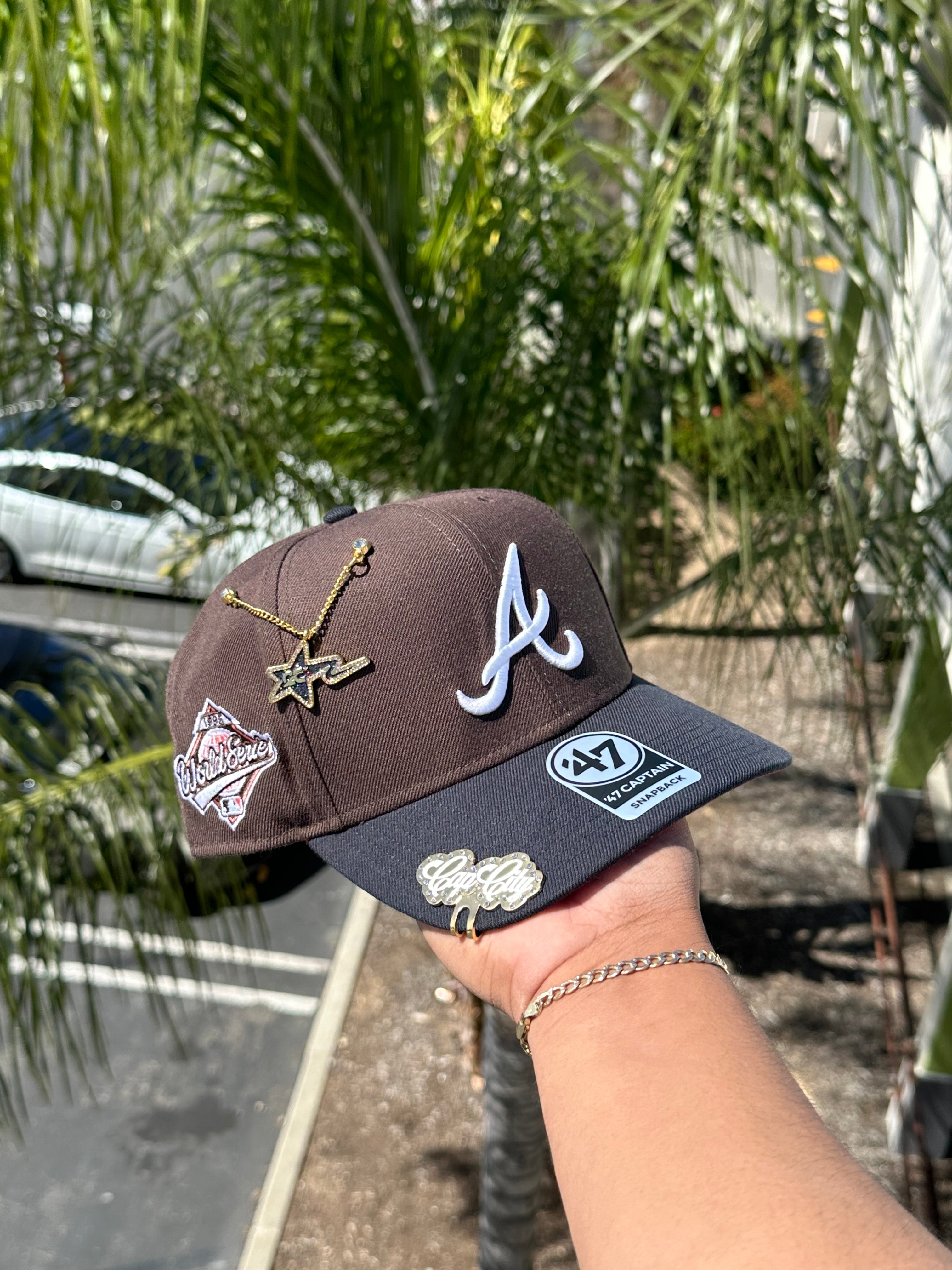 MOCHA/BLACK ATLANTA BRAVES '47 CAPTAIN SNAPBACK W/ 1995 WORLD SERIES PATCH