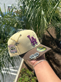 NEW ERA EXCLUSIVE 59FIFTY VEGAS GOLD/WALNUT LOS ANGELES DODGERS W/ 1994 ALL STAR GAME PATCH (OLIVE UV)