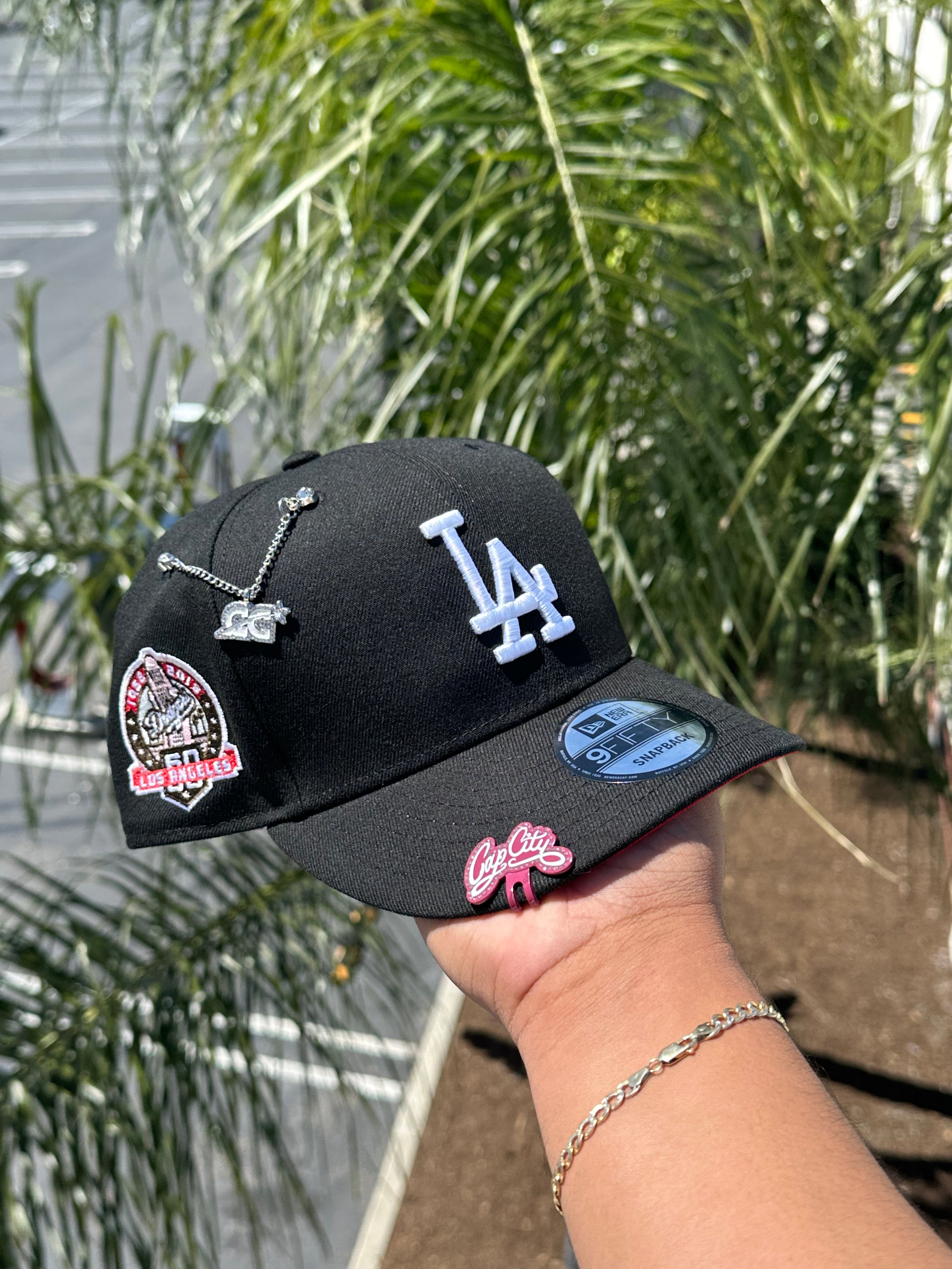 NEW ERA EXCLUSIVE 9FIFTY BLACK LOS ANGELES DODGERS SNAPBACK W/ 60TH ANNIVERSARY PATCH