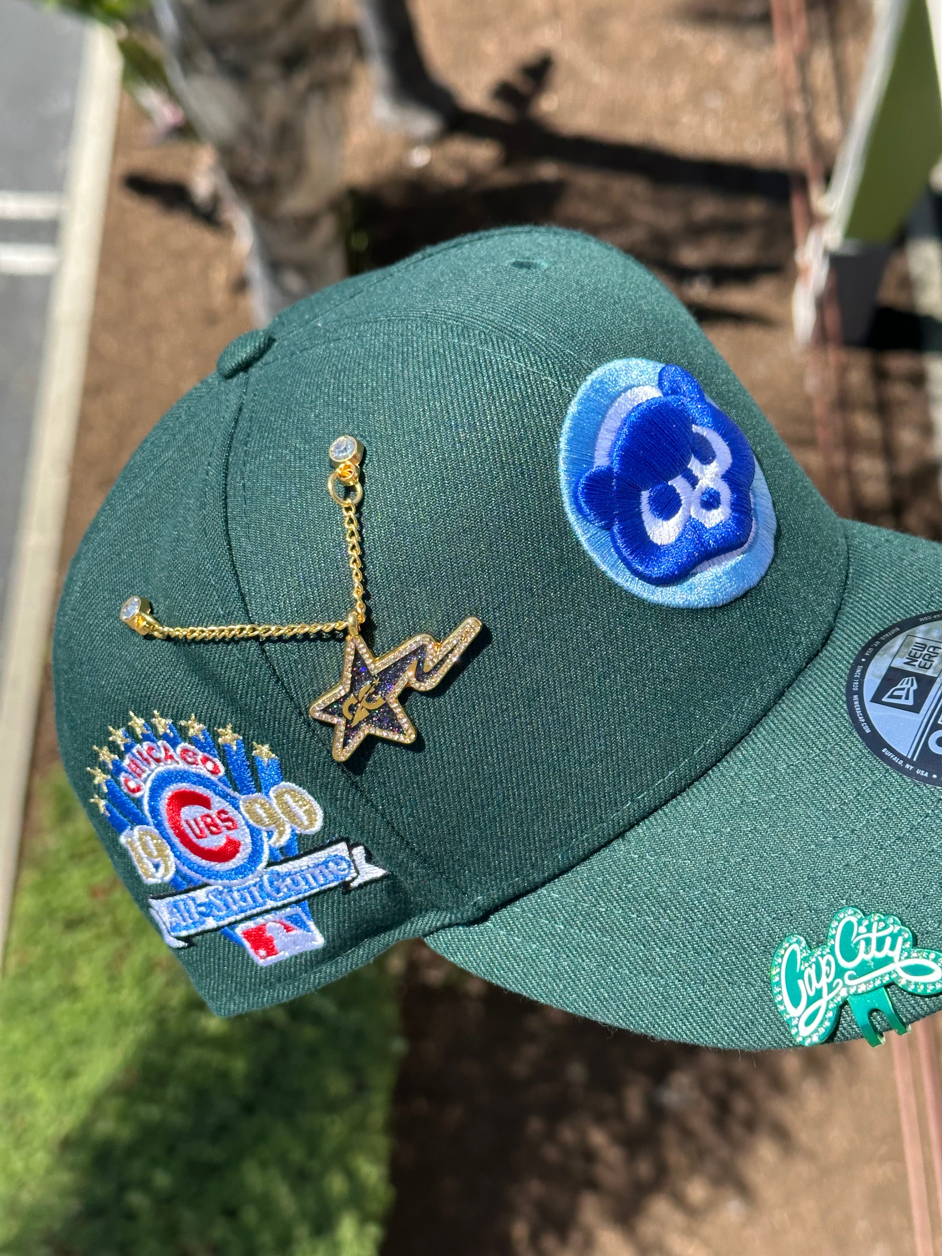 NEW ERA EXCLUSIVE 9FIFTY FOREST GREEN CHICAGO CUBS SNAPBACK W/ 1990 ALL STAR GAME PATCH