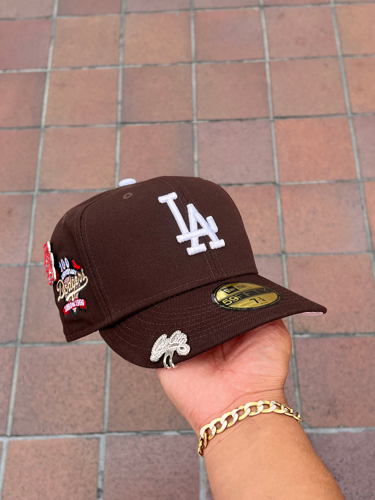 NEW ERA EXCLUSIVE 59FIFTY BROWN LOS ANGELES DODGERS W/ 100TH