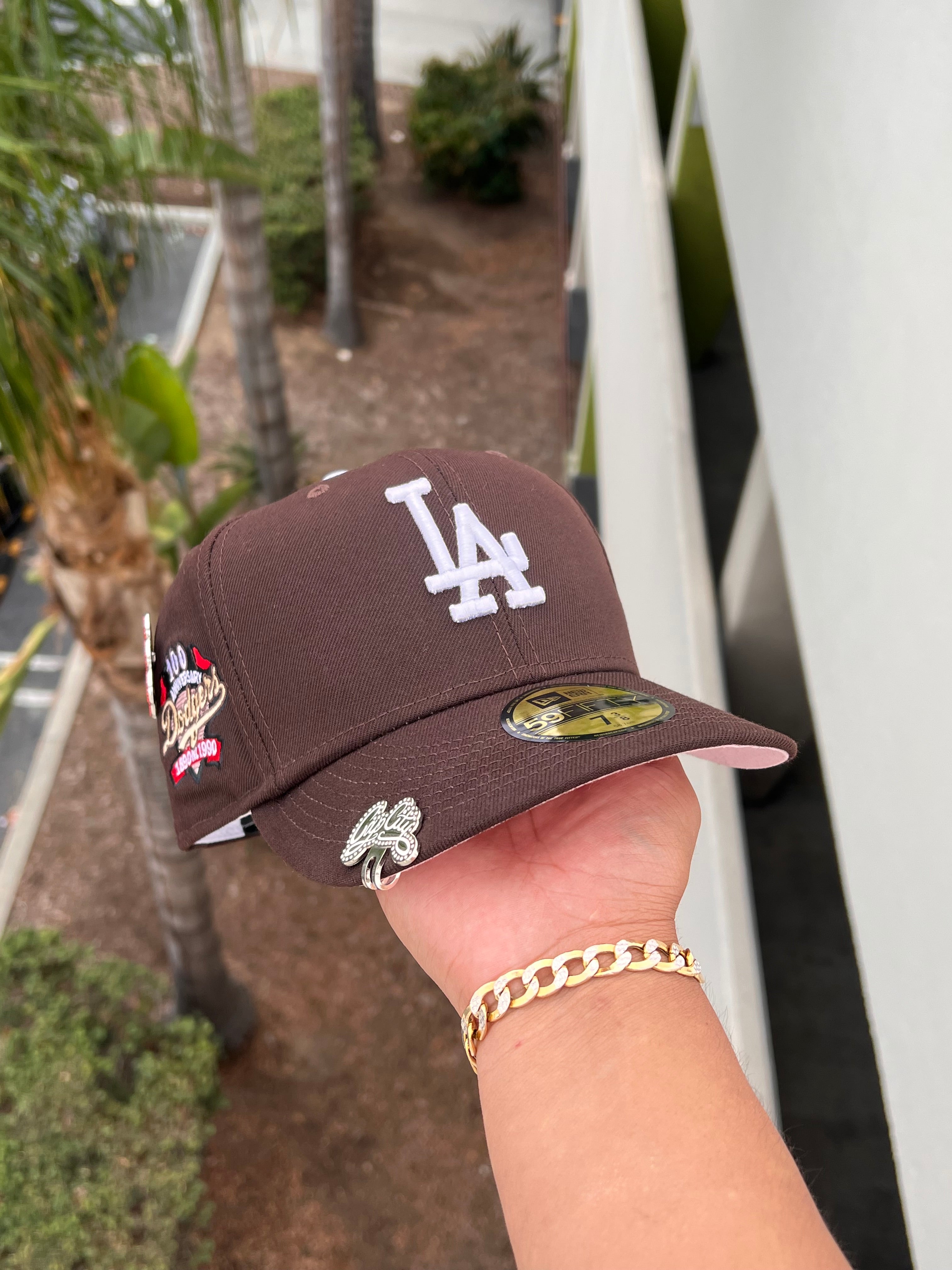 NEW ERA EXCLUSIVE 59FIFTY BROWN LOS ANGELES DODGERS W/ 100TH ANNIVERSARY PATCH