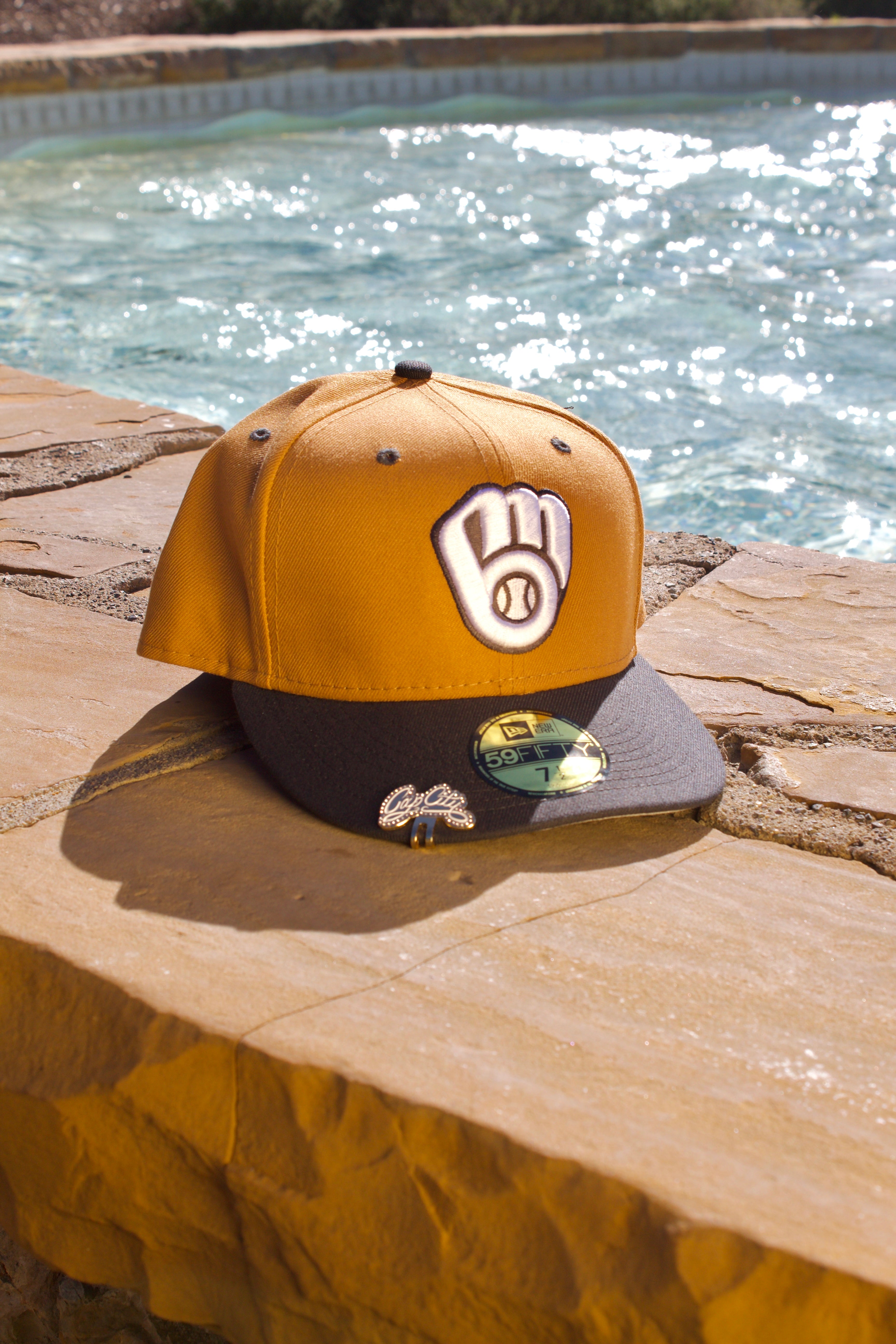 EXCLUSIVO NEW ERA 59FIFTY TAN/GREY MILWAUKEE BREWERS 