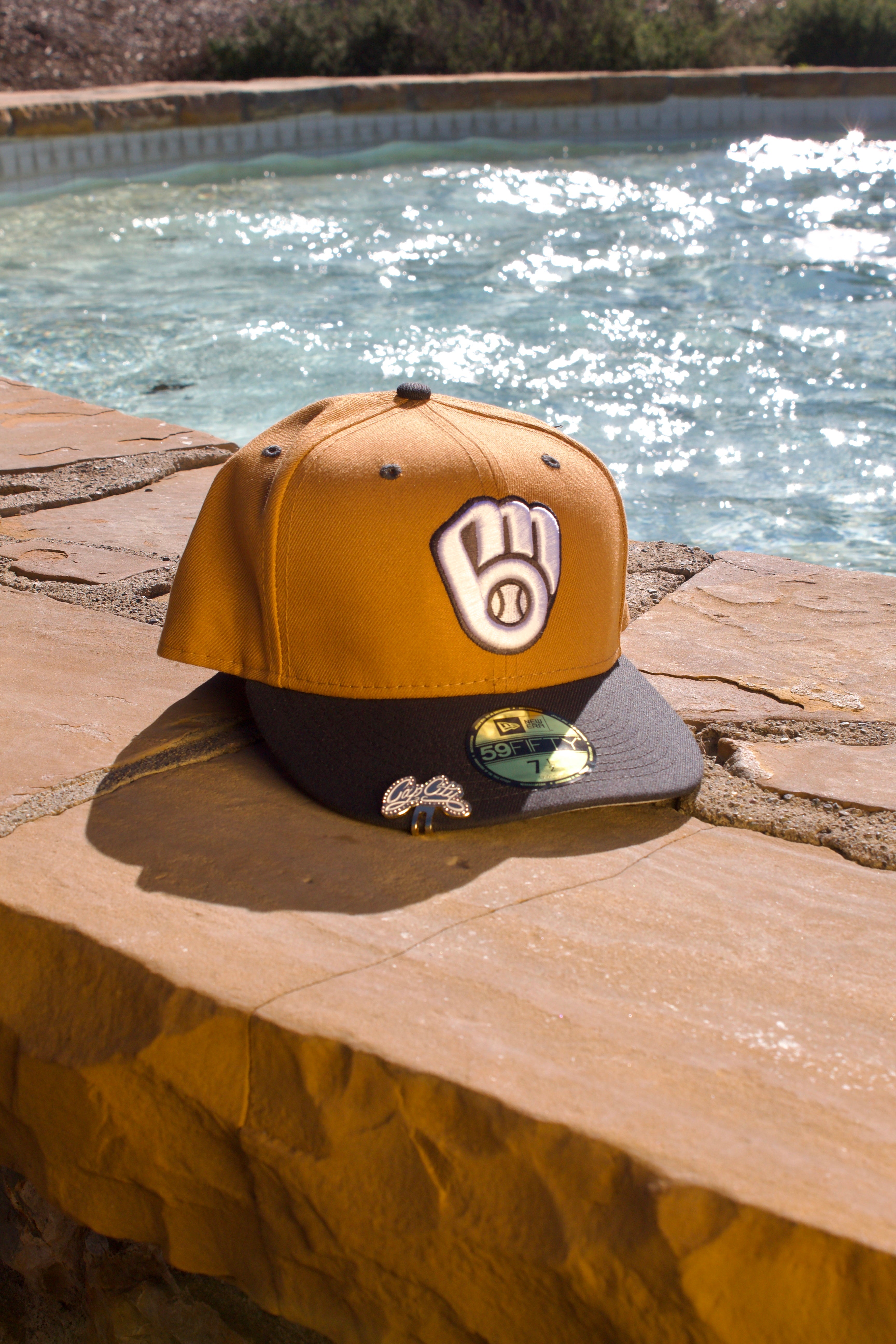 EXCLUSIVO NEW ERA 59FIFTY TAN/GREY MILWAUKEE BREWERS 