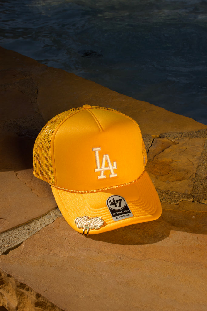 NEW* YELLOW GOLD LOS ANGELES DODGERS '47 TRUCKER ADJUSTABLE (YELLOW UV)