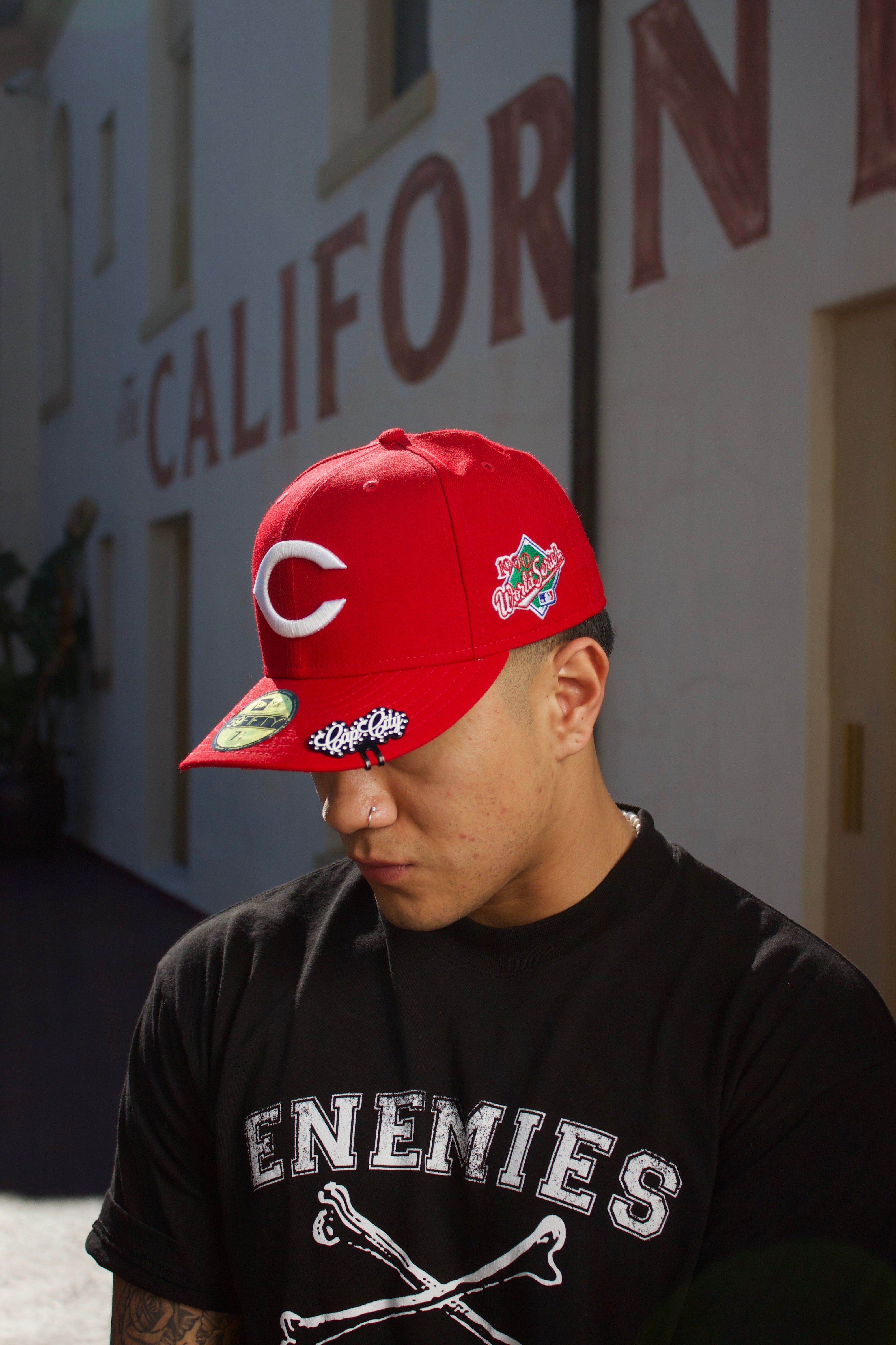 EXCLUSIVO NEW ERA 59FIFTY CERRADA RED CINCINNATI REDS CON PARCHE DE SERIE MUNDIAL 1990 