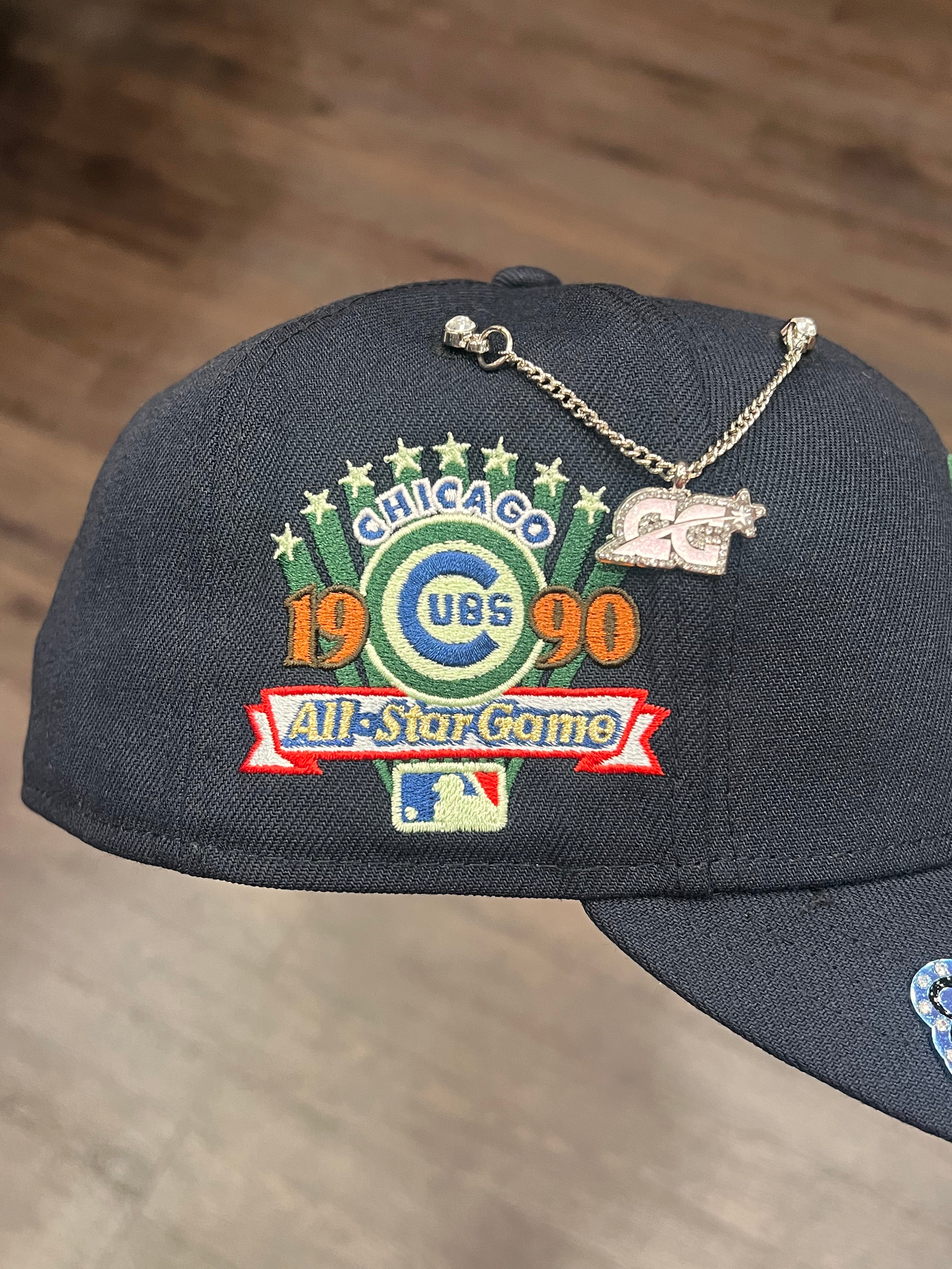 NEW ERA EXCLUSIVE 59FIFTY NAVY CHICAGO CUBS W/ 1990 ALL STAR GAME PATCH