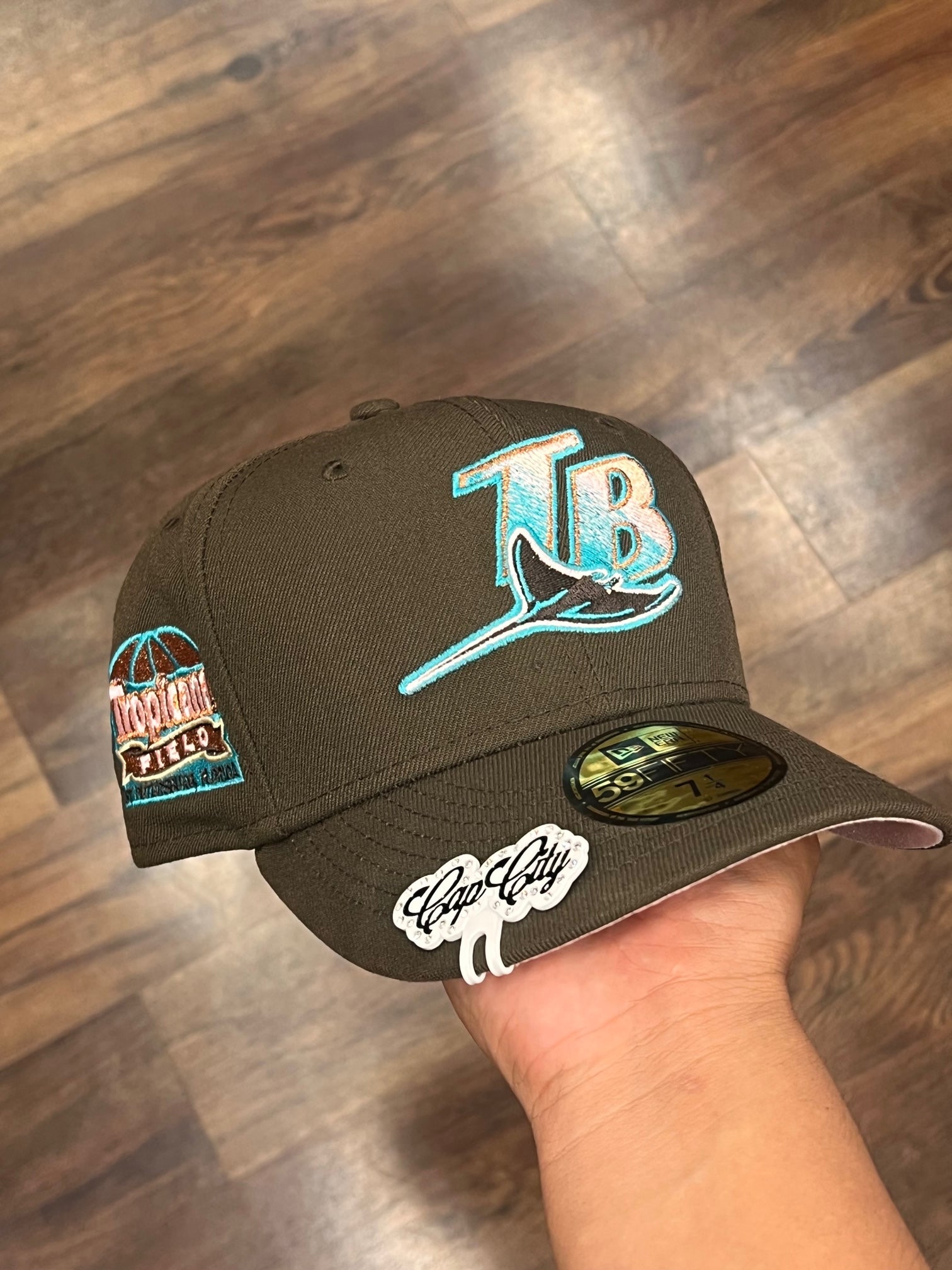 NEW ERA EXCLUSIVE 59FIFTY BROWN TAMPA BAY RAYS W/ TROPICANA FIELD PATCH