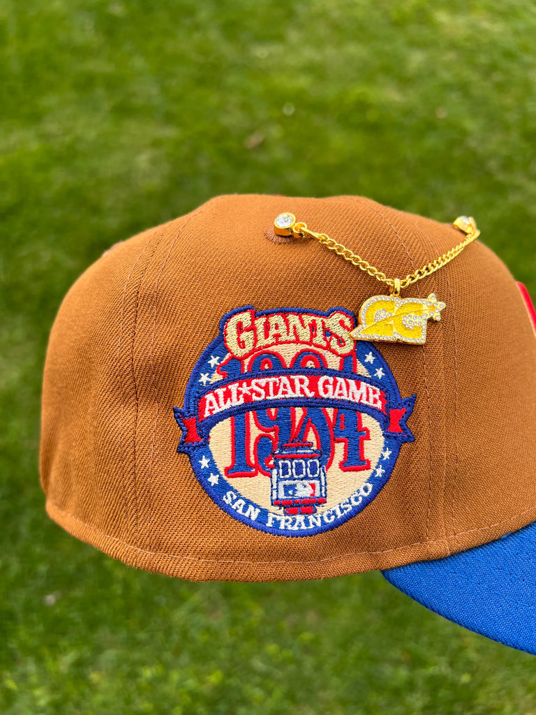 NEW ERA EXCLUSIVE 59FIFTY TWO TONE TAN/BLUE SF GIANTS W ASG 1984 SIDE PATCH (RED UV)